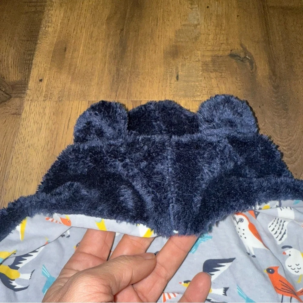 MAGNETIC ME Sherpa Bear hooded Jacket Navy Birds size 6-12 Months